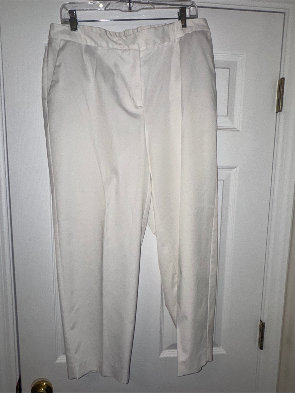 Talbots White Straight-Leg Dress Trousers